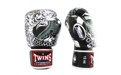 Боксерские перчатки Twins Special FBGVL3-52 Dragon black-silver 16 oz Боксерские перчатки Twins Special FBGVL3-52 Dragon black-silver 16 oz