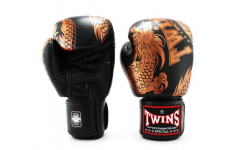 Боксерские перчатки TWINS FBGVL3-49 black brown 12 oz